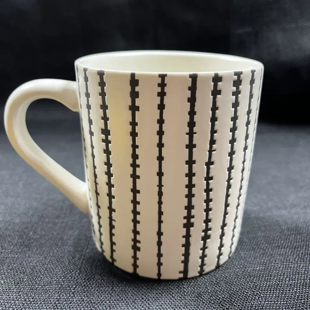 Boo Mug Cup Halloween Black Stitches Stripes Threshold Target 16oz Stoneware